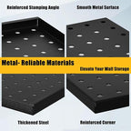 PBHEPJ 8 Pcs Metal Pegboard Panels, Heavy Duty Peg Boards for Garage and Garden Tool Storage, Includes Drywall Anchors and Screws Kits, Black (8 pcs 16in x 12in)