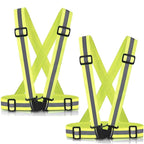 Reflective Vest Running Gear, 2Pack High Visible Safety VES for Cycling Jogging Running Walking, Adjustable for Men Women Kids