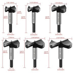 ASNOMY 6PCS Large Size Forstner Drill Bit, 1-3/8Inch to 2-3/4Inch Carbide Tipped Forstner Bit for Hard Wood, Wood Drilling Hole Saw Set Woodworking Hinge Cutter Tool Kits for Plastic Plywood