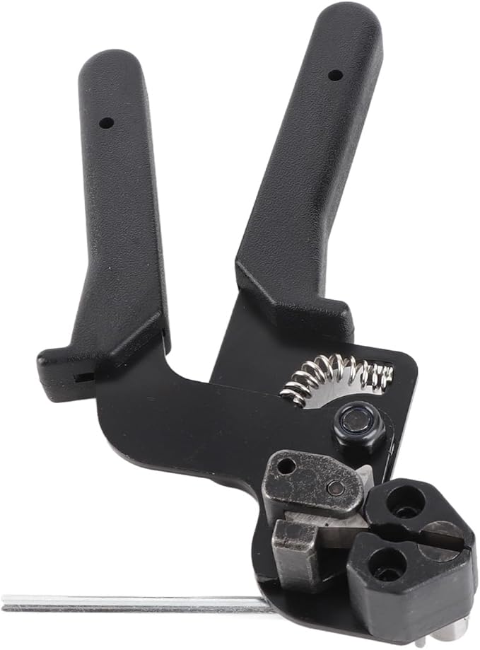 Cable Tie Tool, 65 Manganese Steel Stainless Steel Fastening Cable Tie Gun Tension Wire Fastening Automatic Tensioner Cutter Tool, Cutting Width within 12mm, Black, 8.27 x 4.72 x 0.47inch