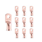 10pcs 1/0 AWG-5/16”(M8) Ring Terminals 0 Gauge Copper Wire Lugs Battery Cable Ends Heavy Duty Battery Cable Terminal Connectors