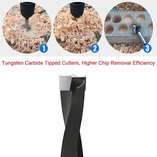 ASNOMY 1/2" Inch Carbide Forstner Drill Bit, Carbide Tipped Forstner Bit for Hard Wood, Wood Drilling Hole Saw Set Woodworking Hinge Cutter Tool Kits for Wood Plastic Plywood