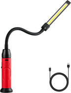 Rechargeable Work Light Magnetic, 800LM LED Work Light with Flexible Gooseneck, 3 Modes Mechanic Light for Work Bench, Auto Repair, Lathe, Gift for Men