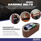 18 Pcs 3 x 24 Inch Assorted Aluminum Oxide Sanding Belt - 60/80/120/150/240/400 Grit
