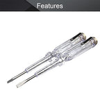 Fielect 2pcs Tester Screwdriver, Voltage Detector Pen Light Circuit Tester Electric Test Pen Screwdriver AC/DC 100-500V