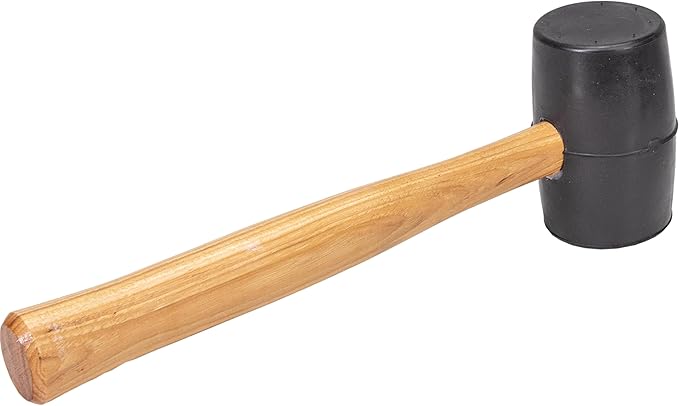 VAUGHAN Solid Rubber Mallet, Quality Rubber 20 oz Head, Made In The USA, Hardwood Handle, RM2B, VN57431