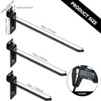 Ferraycle Slatwall Hooks 24 Pcs 4/6/8 Inch Slatwall Accessories Slat Wall Shelf Brackets Slat Wall Hanging Panel Hook Heavy Duty Pegboard Gridwall Display(Black)