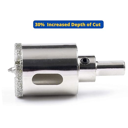 Drilax 1-3/8" Diamond Hole Saw | Removable Pilot Pin for Precision Locator & Wet Drilling | 3/8" Shank for Ceramic, Porcelain, Tile, Quartz, Granite, Marble | Perfect for Faucets, Soap Dispensers