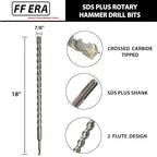 7/8 Inch x 18 Inch SDS Plus Rotary Hammer Drill Bit, Carbide Tipped for Brick, Stone, and Concrete (7/8" x 18")