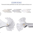 5 Pcs Thread Pitch Gauges Measure Tool Set,Stainless Steel Thread Gauges 3 Pcs 55 & 60 Degree Metric System Centre Gage + 51Pcs America SAE Type + 52 Pcs Metric & America SAE Type & British Whitworth