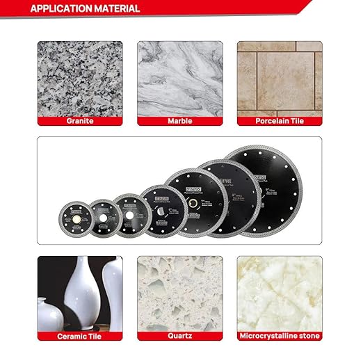 DT-DIATOOL Diamond Granite Blade 9 Inch for Marble Porcelain Tile Ceramic Diamond Cutting Disc with Mesh Turbo Diamond Segments