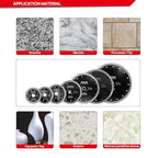 DT-DIATOOL Diamond Granite Blade 8 Inch for Marble Porcelain Tile Ceramic Diamond Cutting Disc with Mesh Turbo Diamond Segments