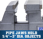 Wilton Reversible Bench Vise, 6-1/2" Jaw Width, 7-1/4" & 12-3/4" Jaw Opening, 4" Throat (Model 4650R)