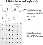 Pegboard Hook Locks, for Stopping Hooks from Falling Off, 60PCS, Black