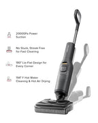 roborock F25 Wet Dry Vacuum Cleaner, Cordless Vacuum Mop All in One with 20000Pa, 194°F Hot Air Flash Drying & Hot Water Self Cleaning, Zero-Tangle Wet Mop Cleaner for Hard Floor, 180° Lie Flat