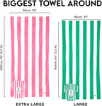 Dock & Bay Quick Drying Towel - for Sports & Gym - Compact, Lightweight - 100% Recycled - Includes Bag - Cabana - Set of 6, Extra Large (200x90cm, 78x35)