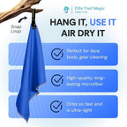 Backpacking Ultralight Quick Dry Microfiber Soft Fast Drying Hand and Face Towel Wash Cloth Camping Yoga Hiking Active Lifestyle Small (Blue, Small)