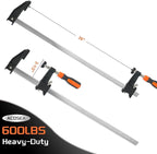 Woodworking Clamps, 4-Pack 36 Inch Long Bar Clamps, Heavy Duty Adjustable and Quick Release, 2.5 Inch Throat Depth, 600 Lbs Force