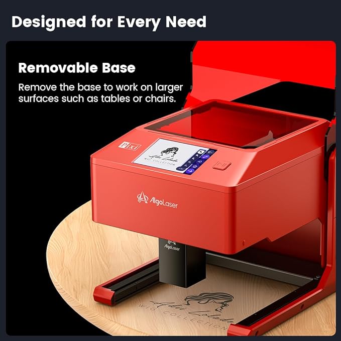 AlgoLaser 3W Laser Engraver Machine: Portable & Smart with 3.5" Touch Screen, Hand Drawing/Wireless/SD Card/Offline Engraving, AlgoOS 2.0 Self Developed System for Wood, Acrylic, Leather