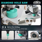 Tile Hole Saw Kit for Porcelain -(6/6/8/20/25/35/50/75/100mm+Finger Bit+Chamfer Bit+Adapter+Tile Blade) Diamond Tile Drill Bits Precision Cutting for Ceramic Marble Brick Granite