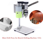 Mini Bench Drill Press Stand, Portable Bench Drilling Machine, 3.94x5.12x8.66 inch, 7 Speed Table Driller Chuck, Used for Drilling Iron, Wood and Plastic, Litht-Duty, for B12 Chuck