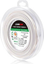 Chanzon 2:1 Ratio 1/4" (6mm) Heat Shrink Tubing 8Ft Roll (2.5M Total Length) White Polyolefin Sleeving Wrap Shrinking 2 to 1 1pcs