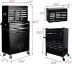 8-Drawer High Capacity Rolling Tool Box with Wheels,Rolling Tool Chest with Drawer,Tool Box on 4 Wheels with Lock, Tool Storage Cabinet Removable Portable Box for Garage Warehouse (Black)