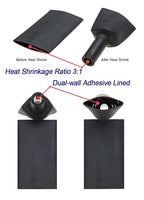 200PCS 1 3/4 1/2 3/8 1/4 3/16 1/8 inch 3:1 Heat Shrink Tubings Assortment Kit Adhesive Lined Marine Grade Shrink Wrap - Automotive Industrial Heat-Shrink Tubing Black Red