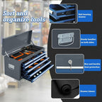 13 Drawers Tool Chest with Wheels,Large Capacity Tool Storage Cabinet with Removable Top Toolbox, Locking Mechanical Tool Cart with Liner,Suitable for Garages, Warehouses-Blue&Grey