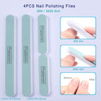 Nail Files and Buffers, 20PCS Professional Nail File & Nail Polishing Buffer Block for Natural Nails, 100/180 & 600/3000 Grit Reusable Manicure Kit for Women, Travel Home and Salon