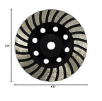 Benchmark Abrasives Grinding Wheels 4 1/2 Inch Turbo Diamond Cup Wheel with 5/8"-11 Arbor Hole for Masonry, Marble, Natural Stone, Concrete Grinding Wheel - Angle Grinder Attachments (4.5”)