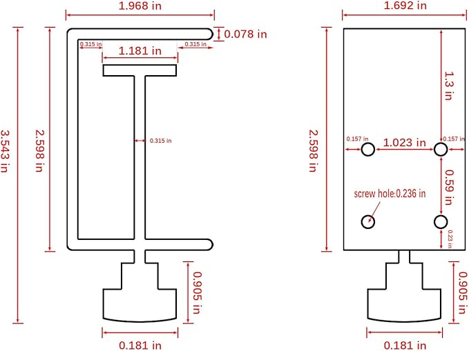 Small C Clamps 2 Inch with 4 Small Holes in the Back, 2-Pack Adjustable Desk C-Clamp for Range 0.39"~2", Versatile Clamp for Brake, Parts Assembly, Fastening, Welding, Woodwork, Metal Work