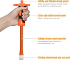 12inch Heavy Duty Flat Chisel with Hand Protection,Flat Head,Demolishing/Masonry/Carving/Concrete Breaker Chisels with Bi-Material Hand Guard