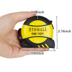 Auto-Lock Measuring Tape, 16-Feet (5M) Dual Side Retractable Tape Measure, 1/8 Fractions Easy Reading, MID Accuracy, for Electricians, Carpenter, Surveyors and Engineers, with Rubber Protective Casing