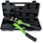 AMZCNC 16 Ton Hydraulic Wire Crimper Battery Cable Lug Terminal Crimping Tool WIth Standard US cable Dies,Crimps 6 AWG to 600 MCM, Cable Crimping Tool with 13 Pairs of Standard US cable Dies