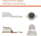 10pcs 6 AWG-5/16(M8) Tinned Copper Ring Terminals Battery Lugs, Heavy Duty Wire Lugs, Battery Cable Connectors