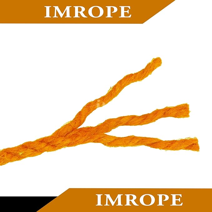 4mm x 100 Feet Orange Jute Rope, Twine for Gardening Tomato Climbing Plant Tie Floristry Crafts Gift Wrapping Packing Decor