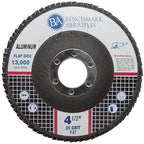 Benchmark Abrasives 4.5" x 7/8" Premium Stearate Coated Type 27 Flap Discs 4 1/2 for Angle Grinder - for Aluminum & Soft Metals - Sanding, Finishing, Grinding Wheels 4 1/2 Inch - (10 Pack) 60 Grit