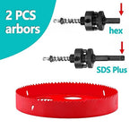 10-1/4 inch / 260mm Hole Saw with SDS Plus Arbor and Hex Shank Arbor,HSS Bi-Metal Hole Drilling Cutter for Wood Boards Plastic and Thin Metal (10-1/4 inch / 260mm)