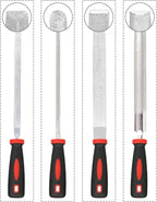 YKLP 8inch Diamond Coated File Plastic Handle Hand Tools for Grinding on Glass, Stone, Marble, Rock, Bone (4 Pcs)