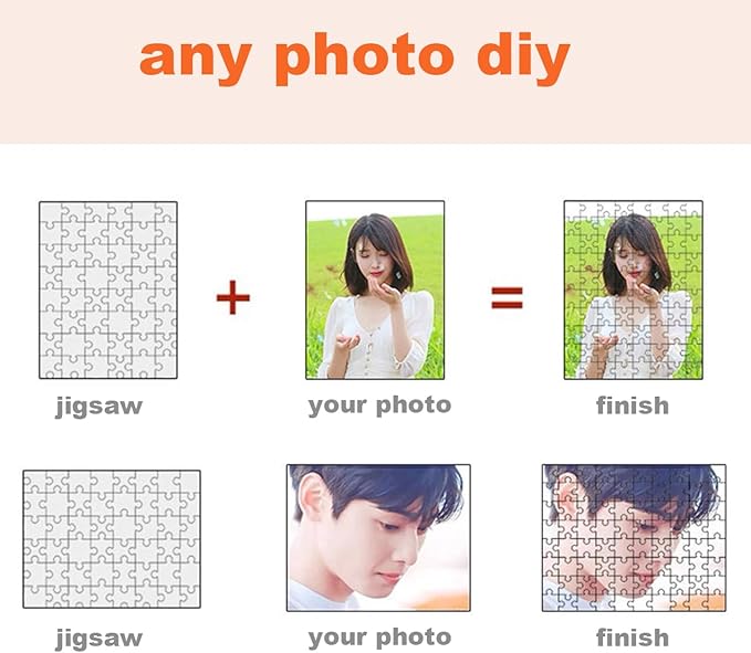 Photo Puzzles for Gift, Pets, Festivals, Weddings, Family Gatherings, Adult Customized Puzzles Jigsaw (Vertical or Horizontal) (None) (500.PC with Frame (Vertical/Horizontal))