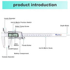 Kynup Digital Caliper 8 inch, Measuring Tool, Caliper Sets, Stainless Steel, Full Turn Off,Switch from Inch Metric Fraction, Micrometer Digital for Household, DIY(200MM)