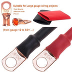 74 PCS 1-1/2, 1-1/4, 1, 3/4, 1/2, 3/8, 1/4 Inch 3:1 Heat Shrink Tubing Dual Wall Adhesive Lined Marine Grade Electrical Cable Heat-Shrink Insulation Wrap Tube Black Red
