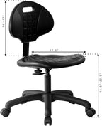 Chair Master Table Height Chair/Stool-Easy to Clean! Deluxe Ergonomic Polyurethane Chair. 5" of Height Adj (15.5"-20.5") 500 lb Capacity. Automotive, Lab, Garage, Home, Office (Standard, Black)