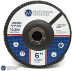 Benchmark Abrasives 6" x 7/8" Premium High Density Jumbo Zirconia Type 27 Flap Discs for Angle Grinder, 6 Inch Sanding Discs, Finishing, Deburring, Rust Removal - (10 Pack) 60 Grit