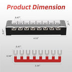 APIELE Dual Row 8 Position Screw Terminal Block Covered - 25A 8 Position Pre-Insulated Terminal Barrier Strips (4PCS 8P+8PCS Wiring Strips)