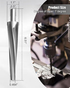 7 Degree Ball Joint Tapered Reamer, 6542 High-Speed Tool Steel Ball Joint Reamer for 1-1/2in Per Foot, Tapered Reamer Tie Rod