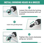 Hoteche 1/4-Inch Electric Die Grinder 6-Amp Heavy Duty Compact High-Speed Rotary Die Grinder Tool for Precision Grinding, Cutting, and Polishing