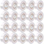 OHLECTRIC Professional Grade Vinyl Electrical Tape (20 Pack) White - 7 Mil Thick Flame-Retardant, Heat & Weather Resistant 3/4 Inch x 60 Feet | Ideal for Contractors & Electricians