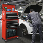 Tool Chest 13-Drawer with Double Door Handle,2 in 1 Detachable Rolling Tool Chests with Wheels and Drawers,Large Tool Box with Lock (Red＆Black)